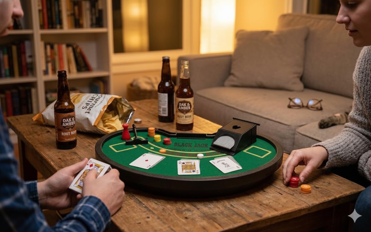 Amazon.com: Mini Blackjack Table Game Set – Compact Tabletop